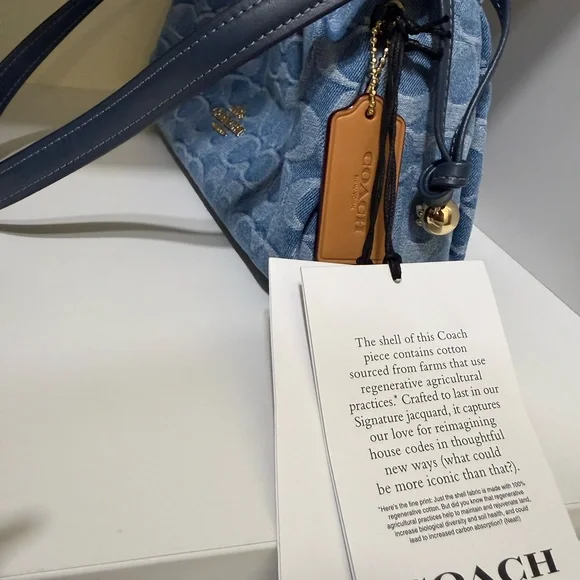 Coach Blue Denim Faye Shoulder Bag - Picture 4 of 6
